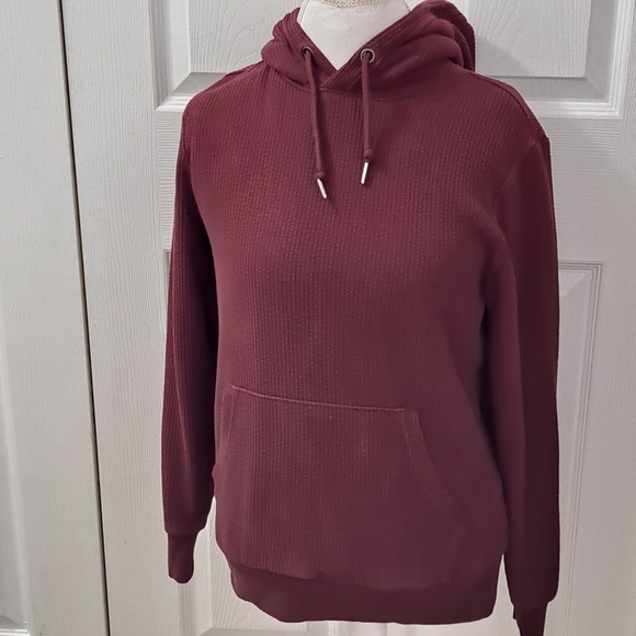 Old Navy Maroon Ribbed Hoodie   Size S - Picture 1 of 12